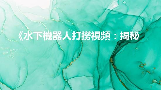 《水下機器人打撈視頻：揭秘海底寶藏，震撼你的眼球！》